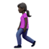 🚶🏿‍♀️ woman walking: dark skin tone display on Apple